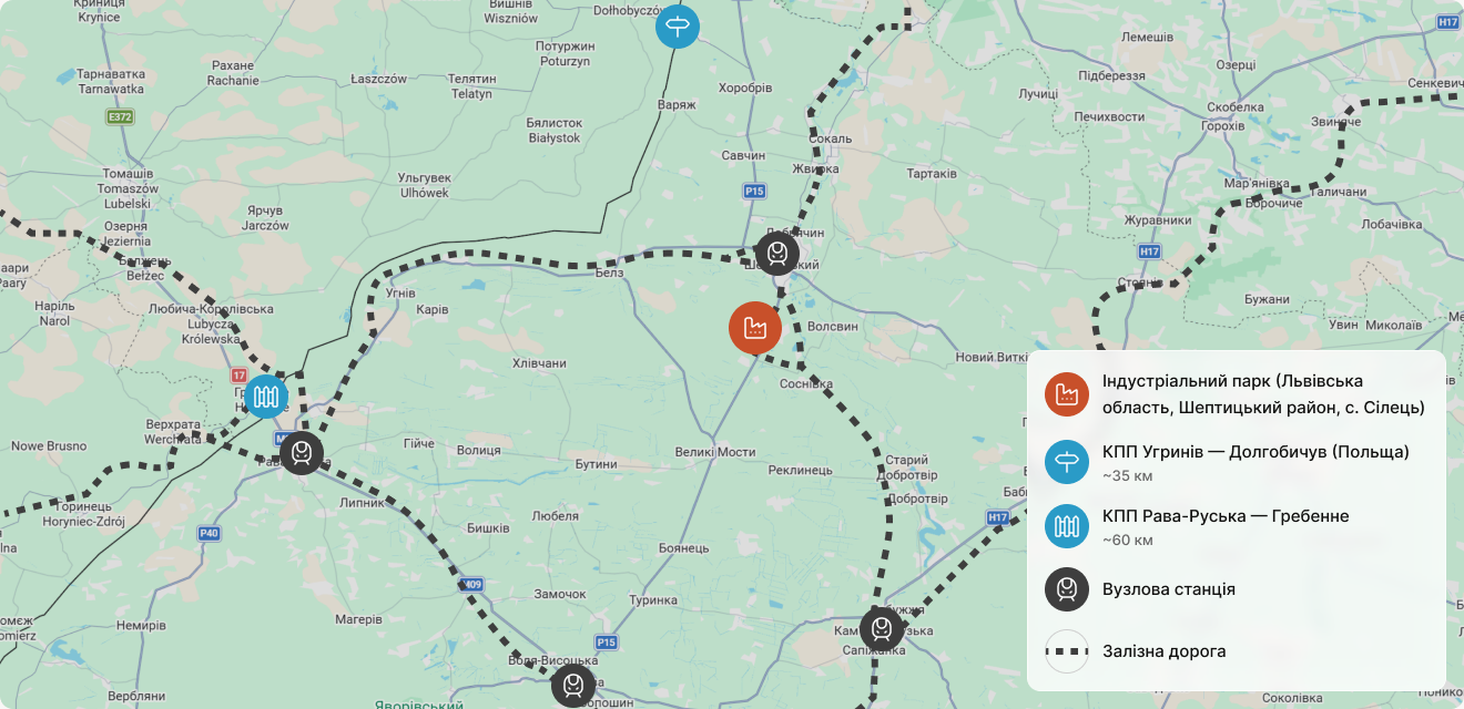 Схема виробничих ділянок ІП «Червоноград»
